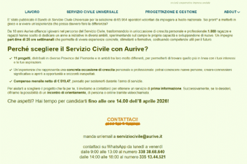 pubblicazione bando servizio civile universale - AURIVE